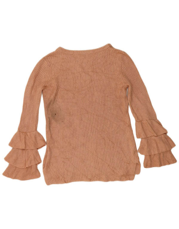 Maglione maglione con scollo a barca da donna Calvin Klein UK 6 XS acrilico rosa