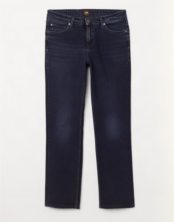 Vaqueros Lee Marion Straight para Mujer W28 L26 Algodón Azul Marino
