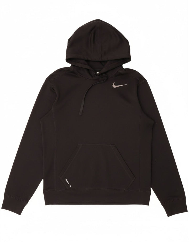 NIKE Mens Therma-Fit Hoodie Jumper Small Black Polyester