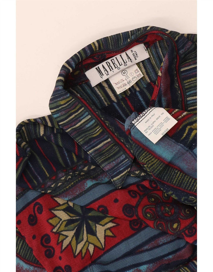 Marella Blusa tipo camisa para mujer UK 44 Mediana Multicolor Geométrica
