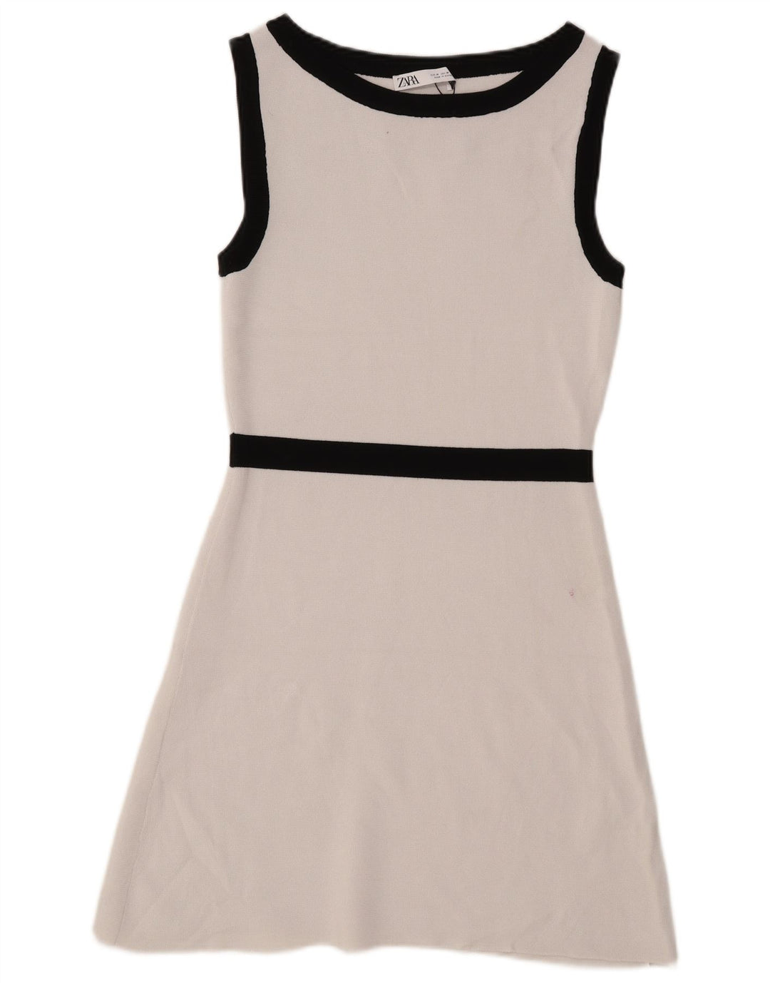 Zara Womens Sleeveless A-Line Dress UK 14 Medium White Viscose