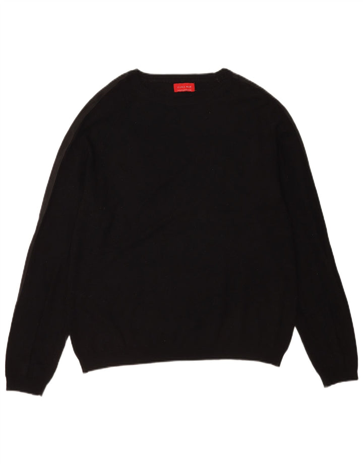 Zara Mens Boat Neck Jumper Sweater Medium Black