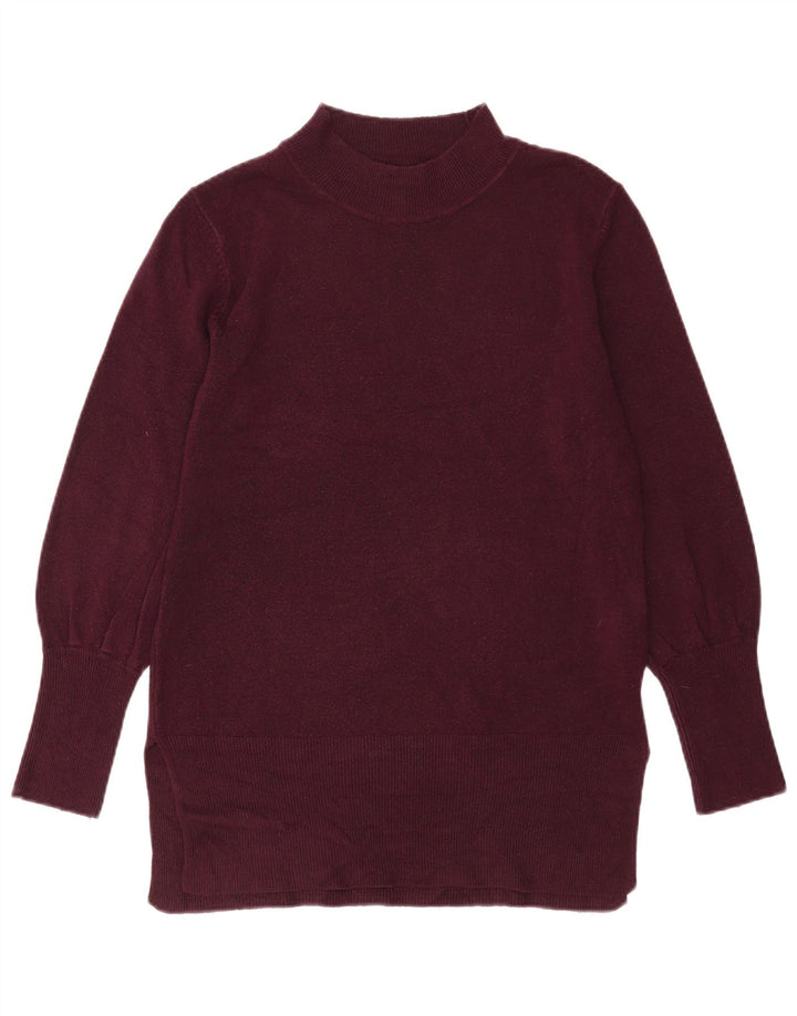 Marks & Spencer Womens Turtle Neck Jumper Sweater UK 14 Medium Burgundy