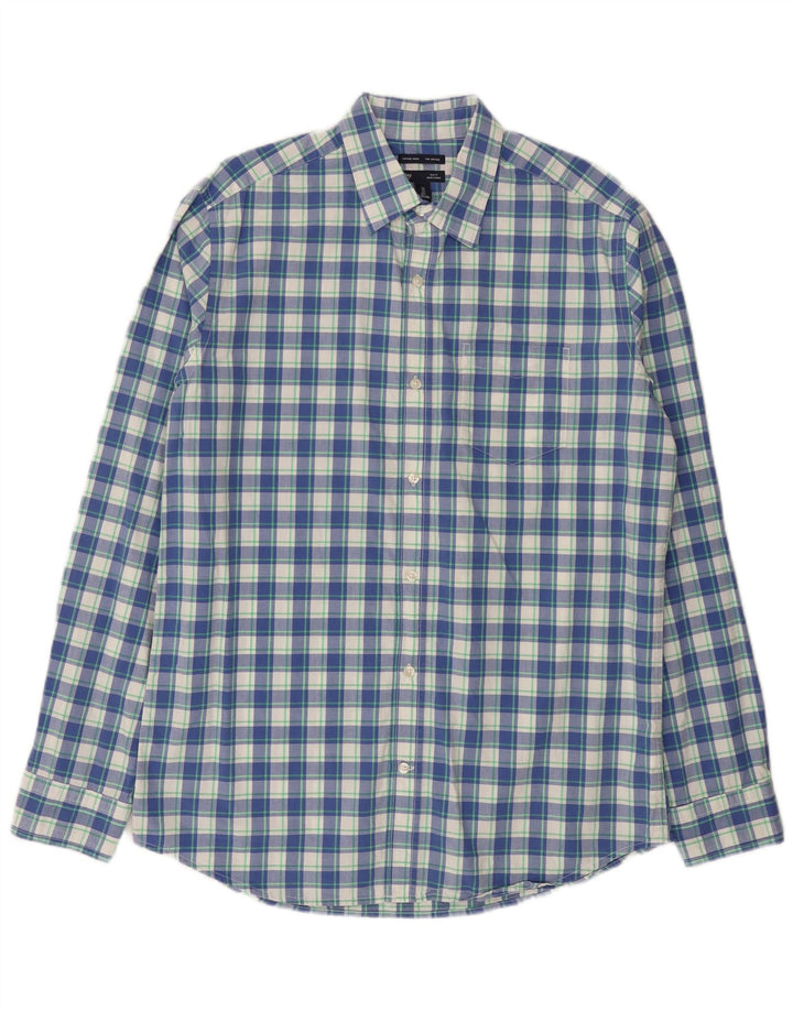 Gap Mens Slim Fit Shirt Large Blue Check Cotton