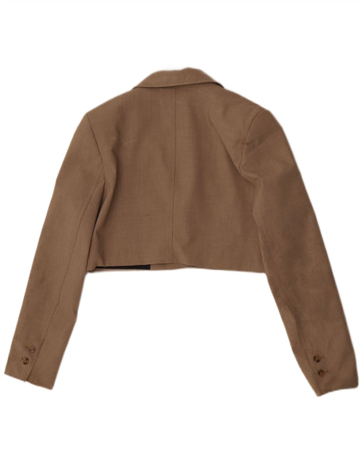 Jaqueta Bolero Feminina Zara UK 10 Pequena Marrom