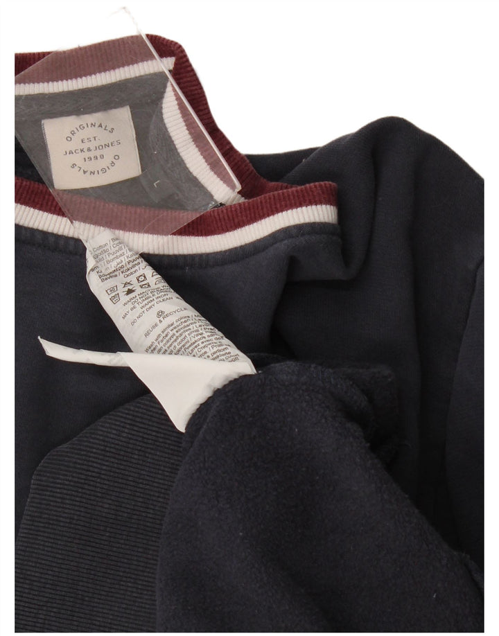Jack & Jones Mens Sweatshirt Jumper Large Navy Blue Cotton