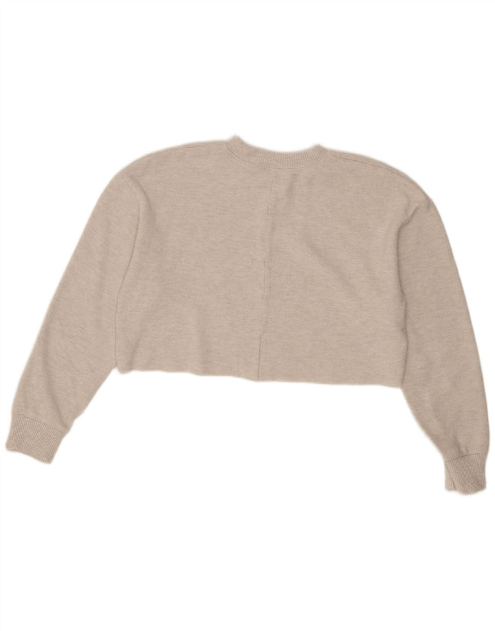 Zara Womens Crop Bluse Top UK 14 Medium Beige