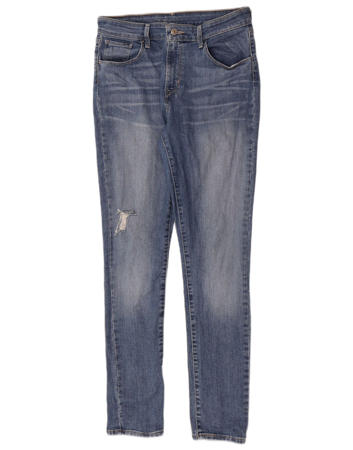 Levi's Womens Distressed Skinny Jeans W29 L30 Blue Cotton