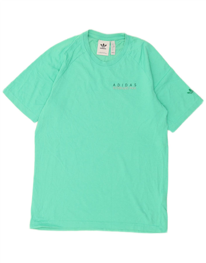 Adidas Mens Graphic T-Shirt Top Small Turquoise Cotton