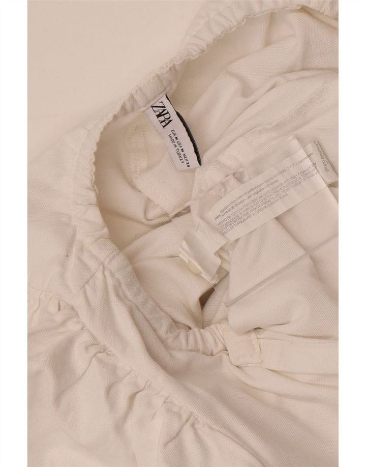 Zara Womens Jumpsuit UK 12 Medium  White Cotton
