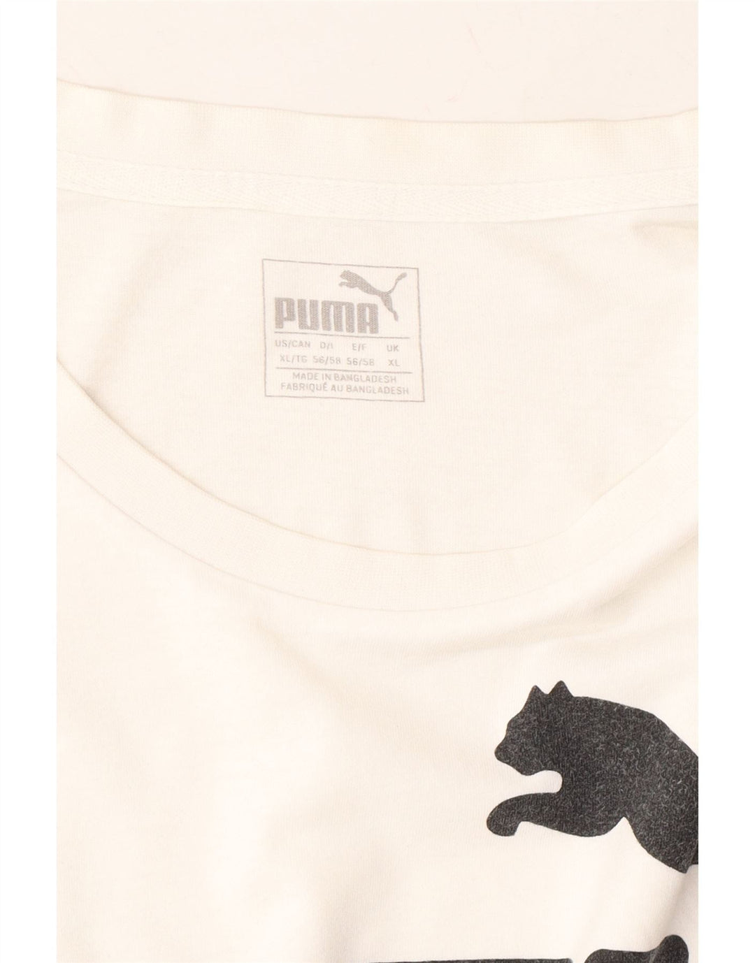PUMA Mens Graphic T-Shirt Top XL White Cotton Vintage Puma and Second-Hand Puma from Messina Hembry 