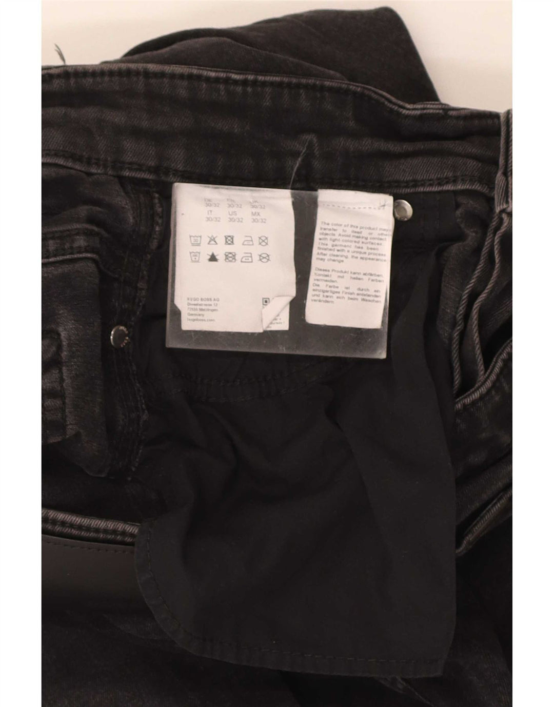 Hugo Boss Mens Slim Jeans W30 L31 Black Cotton