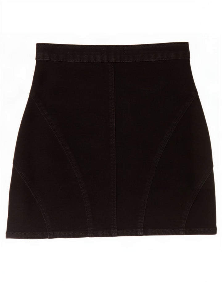 Zara Damen Mini-Jeansrock Medium W28 Schwarz