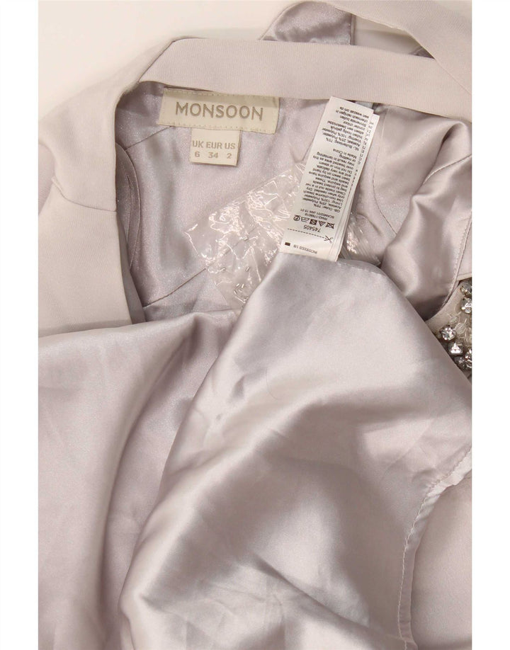 Monsoon Womens Halter Dress UK 6 XS Grey Acetate