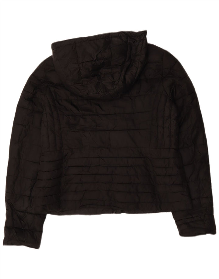 Zara Womens Hooded Padded Jacket UK 18 XL Black Polyester