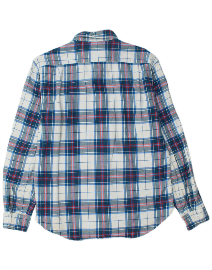 BONOBOS Herre Standard Fit Flanellskjorte Medium Blå Ternet Bomuld
