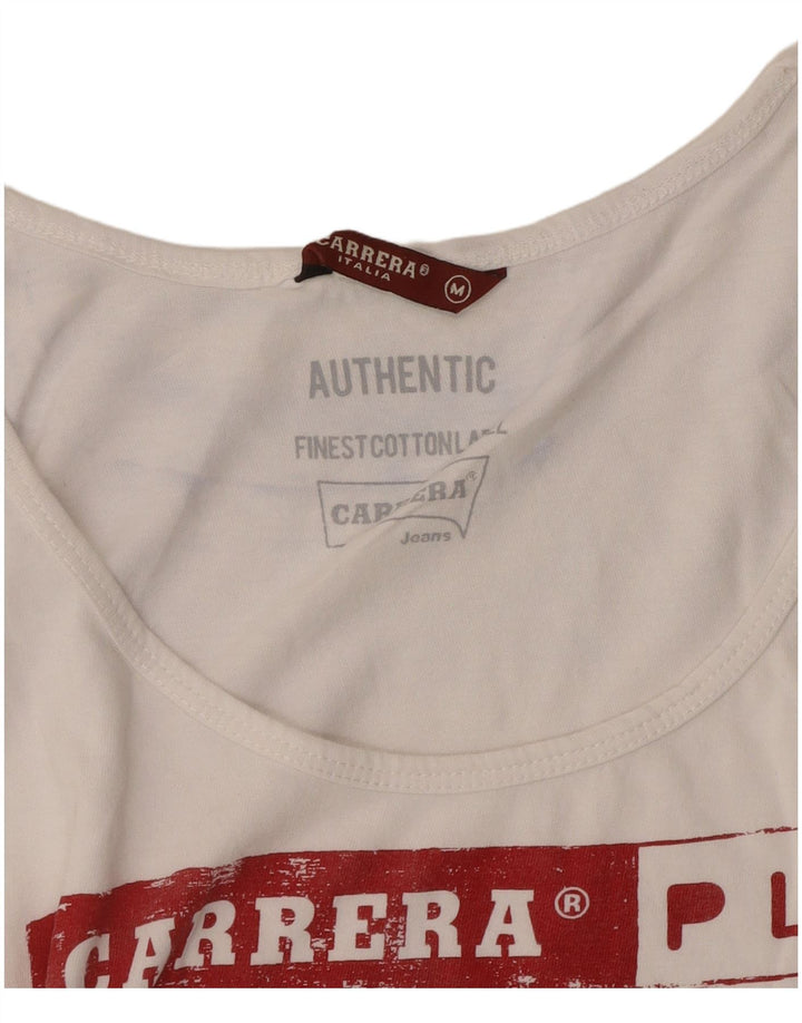 CARRERA Womens Graphic Vest Top UK 12 Medium White