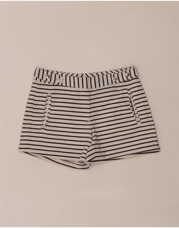 Zara Womens Regular Casual Shorts XS W28 Hvidstribet