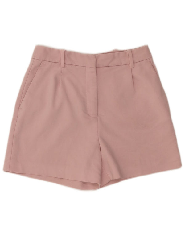 Zara Mujer Pantalones Cortos Chinos De Cintura Alta Pequeño W26 Algodón Rosa