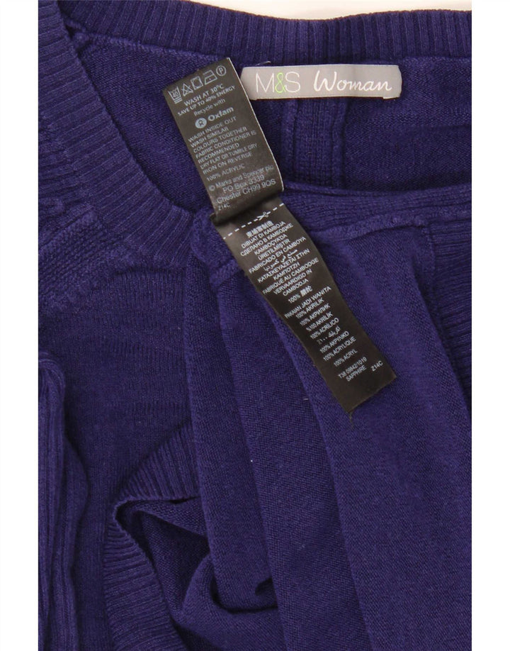 Marks & Spencer Womens Boat Neck Jumper Sweater UK 12 Medium Navy Blue