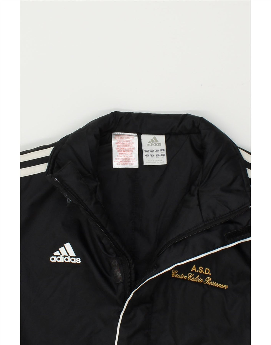 ADIDAS Boys Windbreaker Jacket 11-12 Years Black Polyamide Vintage Adidas and Second-Hand Adidas from Messina Hembry 