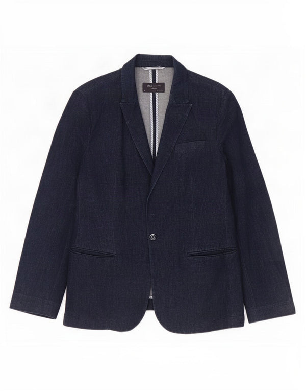 Marks & Spencer Dame 1-knaps blazerjakke UK 14 Medium Navy Blue