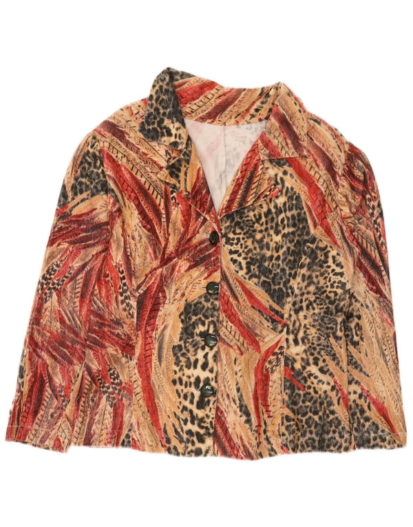 Giacca blazer vintage da donna a 4 bottoni UK 10 piccola multicolore