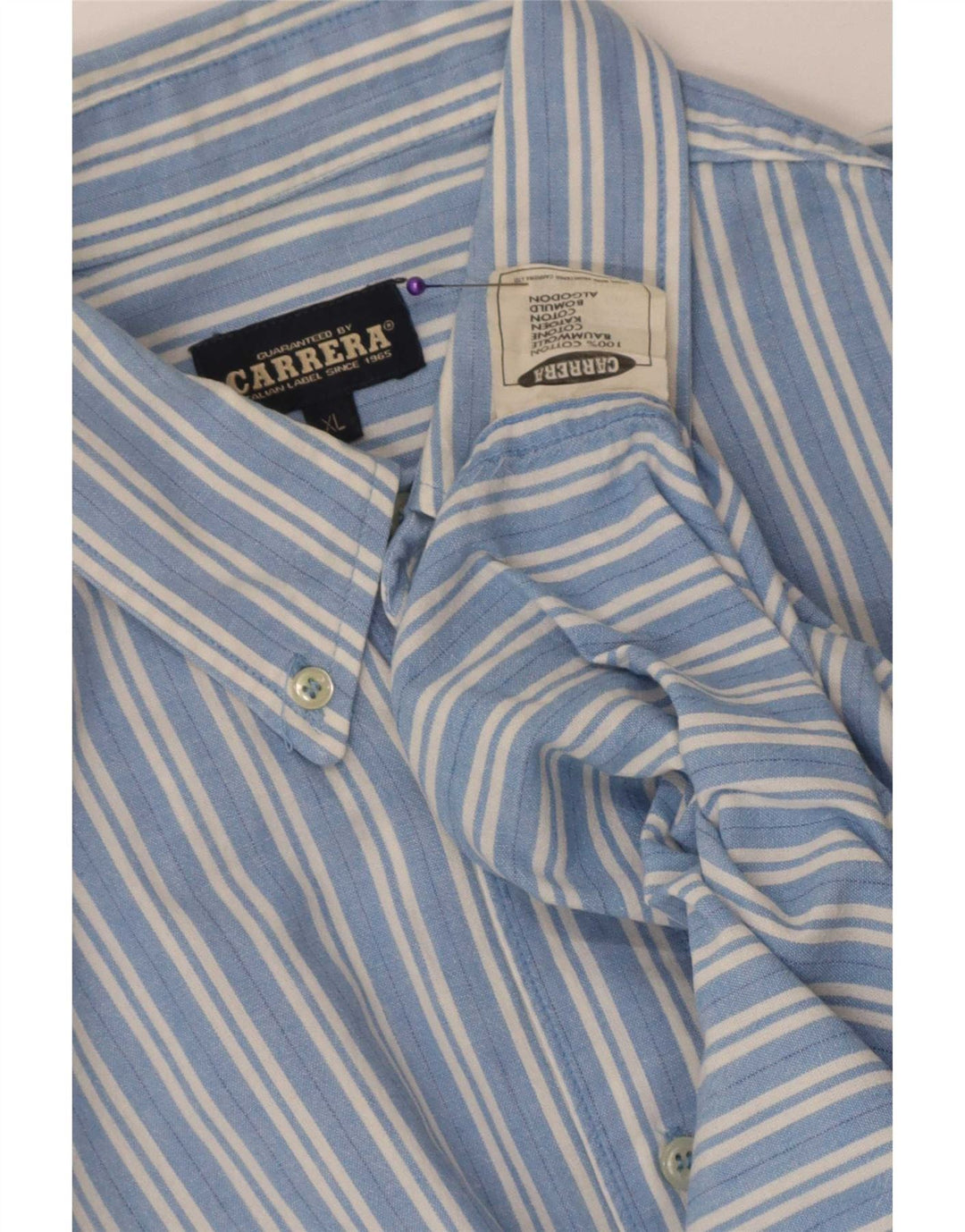 Camicia da uomo Carrera XL in cotone a righe blu