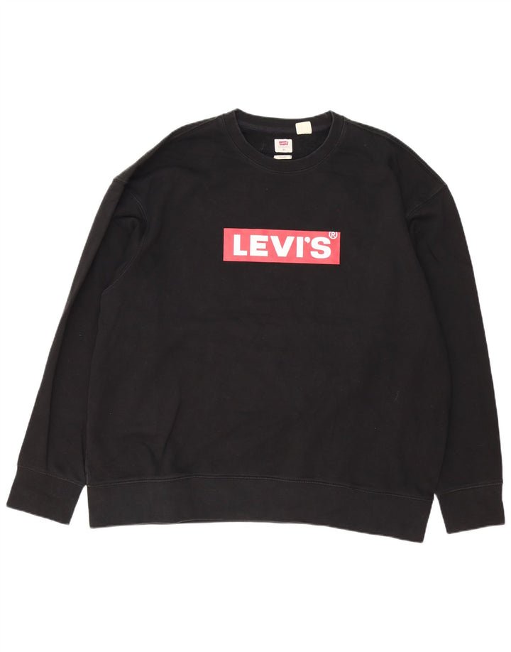 Levi's Mens Relaxed Graphic Sweatshirt Jumper XL Black Cotton