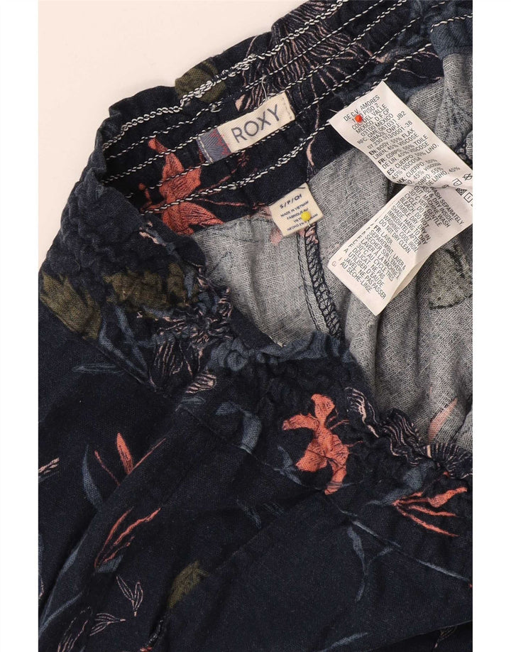 Roxy Damen-Freizeitshorts, Größe S, W27, Marineblau, Blumenmuster, Flachs
