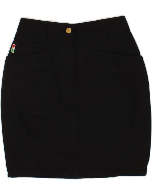 MOSCHINO Womens Denim Skirt W26 Small Black Cotton