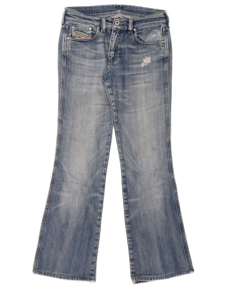 Diesel Dame Distressed Bootcut Jeans W29 L29 Blå Bomuld