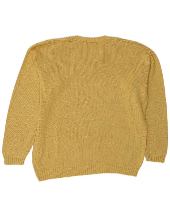 Stefanel Herren-Pullover mit V-Ausschnitt, XL, Gelb