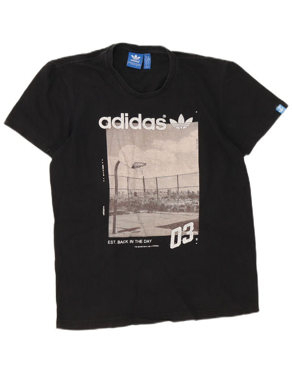 Adidas Grafisk T-shirt top XS til mænd, sort bomuld