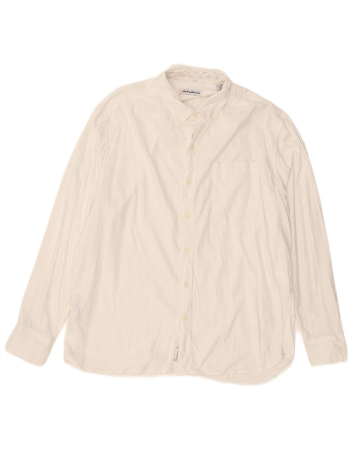 Tommy Bahama Mens Shirt Large White Lyocell