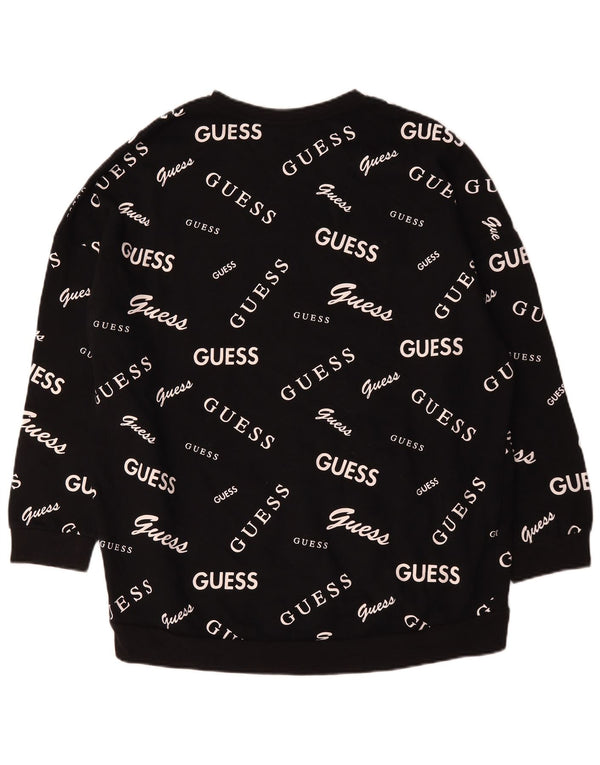 Guess Womens Graphic Oversized Sweatshirt Jumper UK 18 XL Black Cotton
