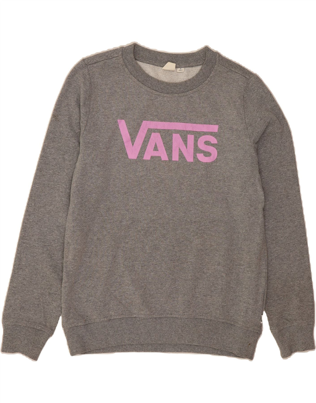 VANS Womens Graphic Oversized Sweatshirt Jumper UK 10 Small Grey Cotton Vintage Vans and Second-Hand Vans from Messina Hembry 