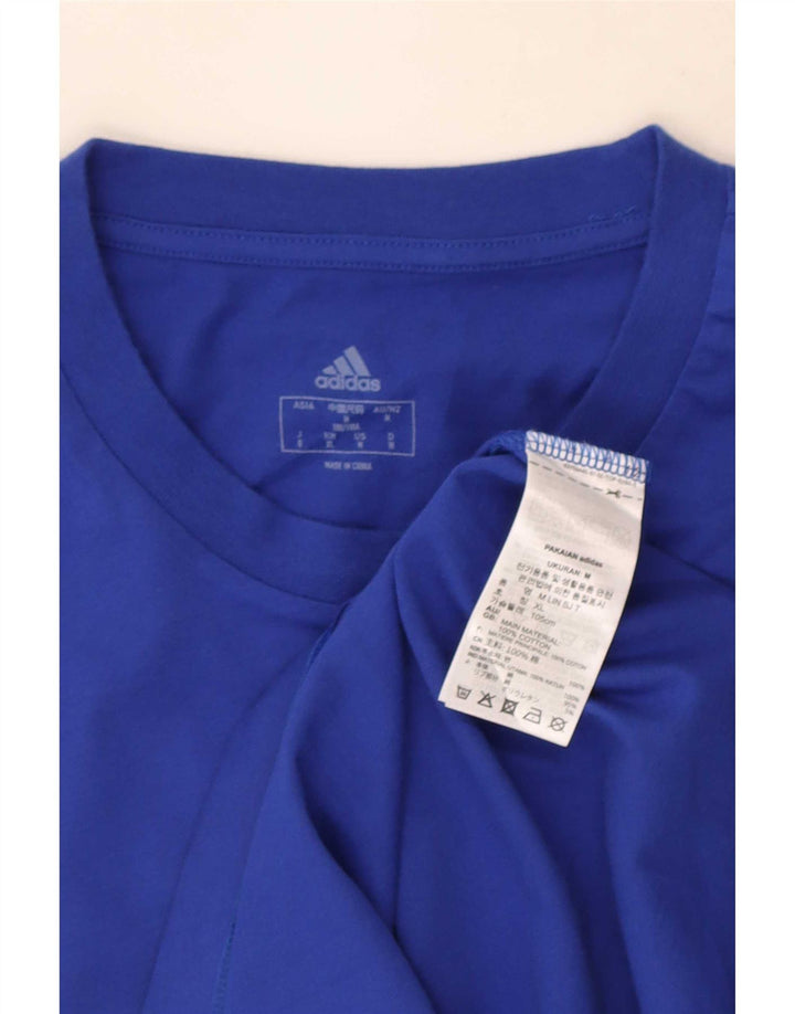 Adidas Mens Graphic T-Shirt Top Medium Blue Cotton