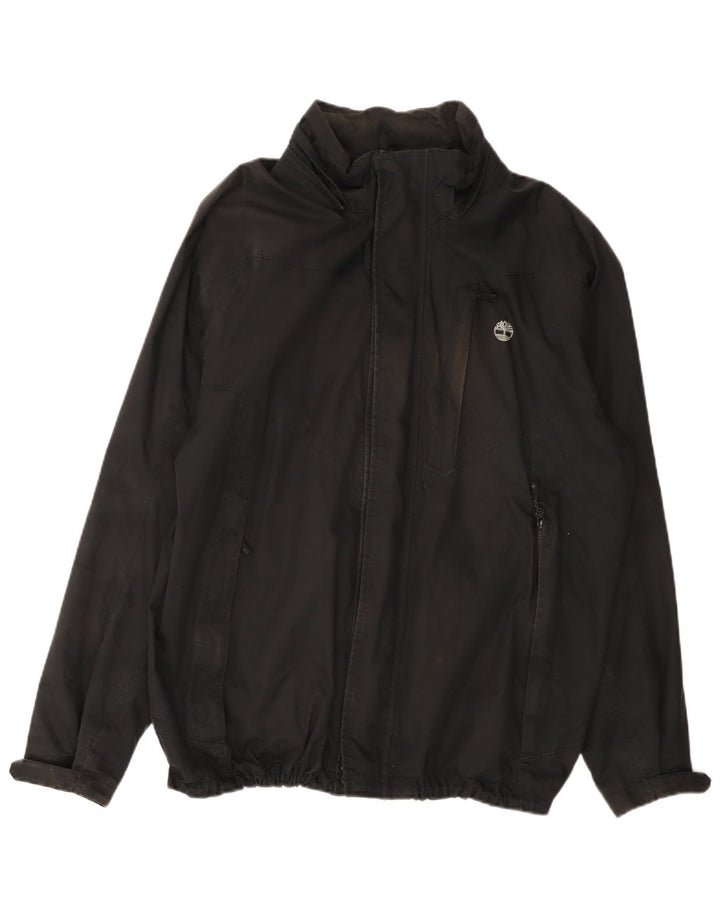 Timberland Mens Windbreaker Jacket UK 44 2XL Black Cotton
