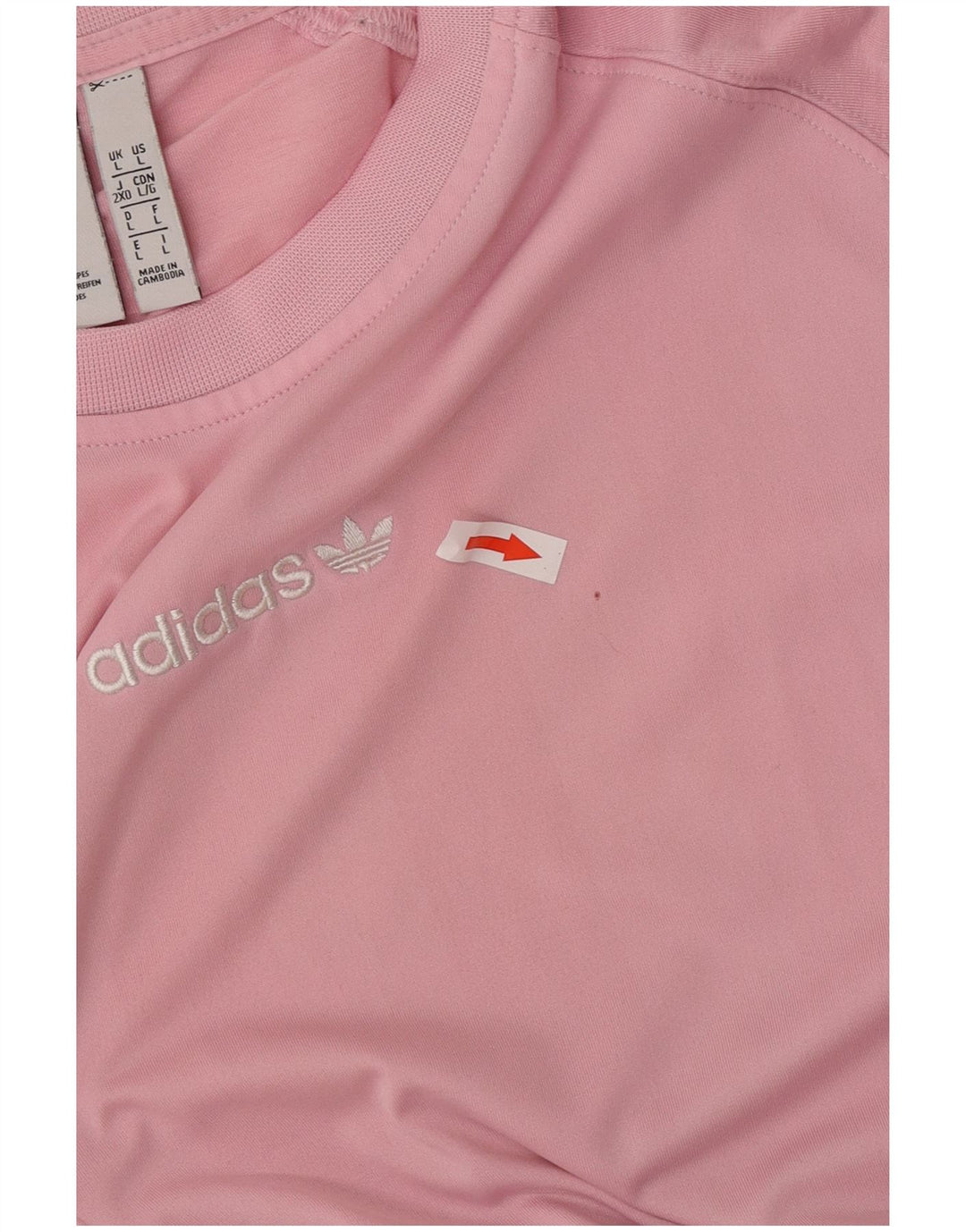 Adidas Grafisk T-shirt top til mænd, stor pink colourblock polyester