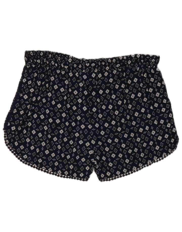 Superdry Womens Hot Pants Large W32  Navy Blue Geometric Viscose