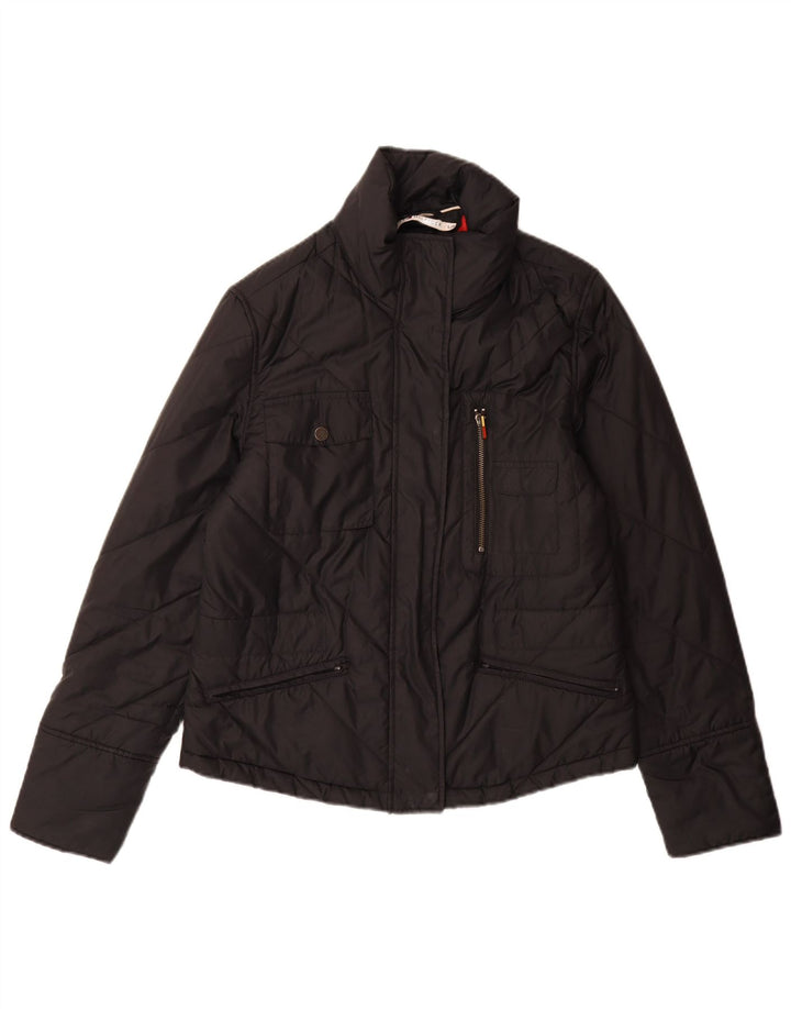 Tommy Hilfiger Womens Padded Jacket UK 16 Large Black Polyester