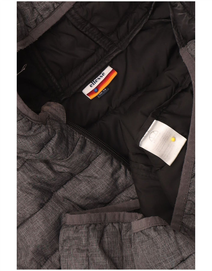Ellesse Womens Hooded Padded Jacket UK 14 Medium Grey Polyamide Sports