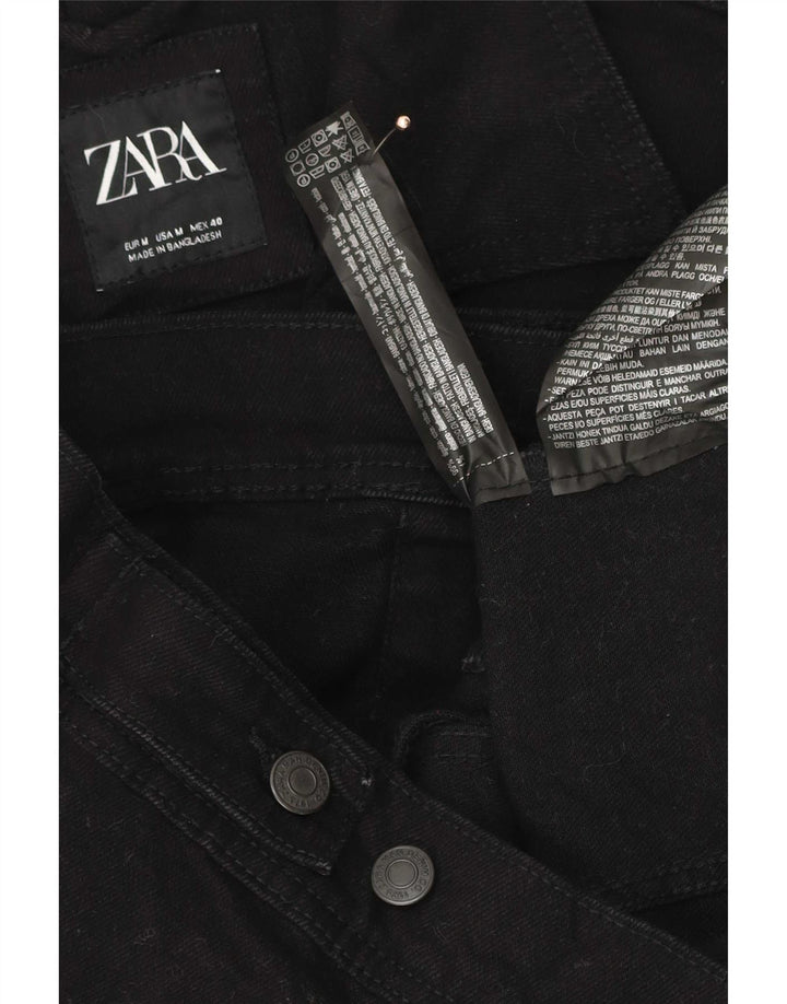 Zara Herren Jeansjacke UK 38 Mittelschwarze Baumwolle