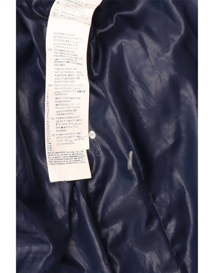 Benetton Manteau Rembourré À Capuche Femme IT 42 Bleu Marine Moyen Polyamide