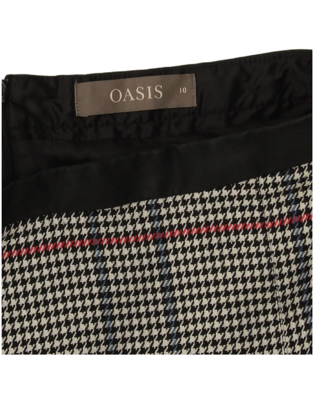 Oasis Damen Minirock UK 10 Small W28 Graues Hahnentritt-Polyester