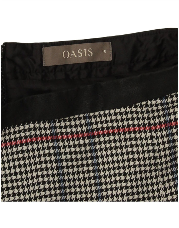 Oasis Damen Minirock UK 10 Small W28 Graues Hahnentritt-Polyester