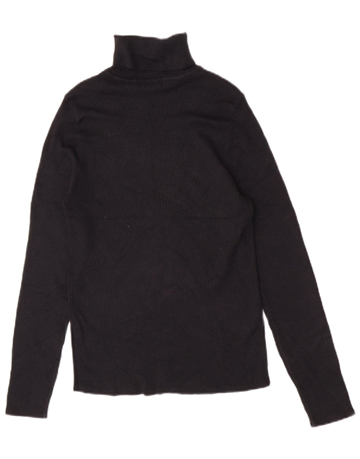 Suéter feminino Marks & Spencer com gola redonda Reino Unido 12 médio preto