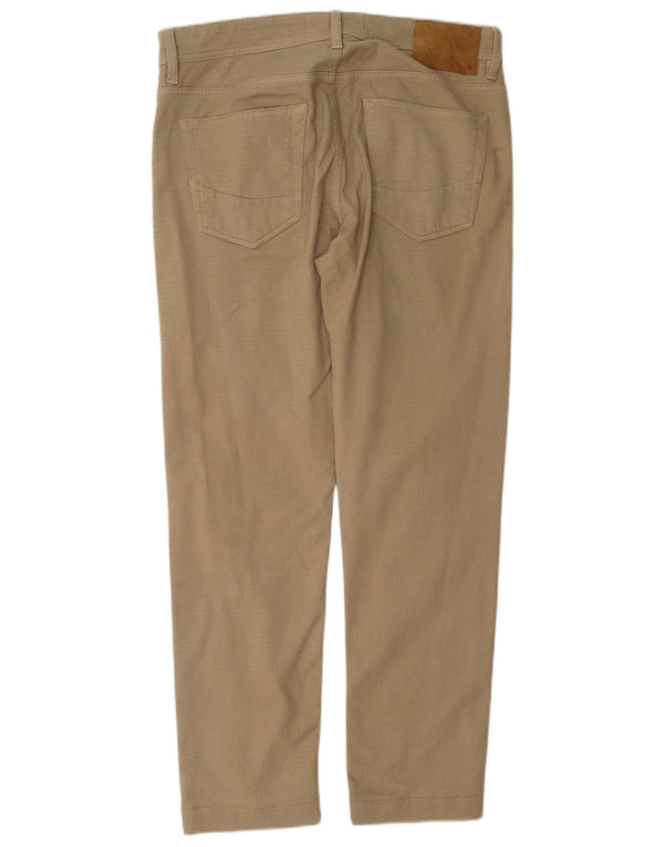 SIVIGLIA Mens Slim Casual Trousers W34 L30 Beige Cotton