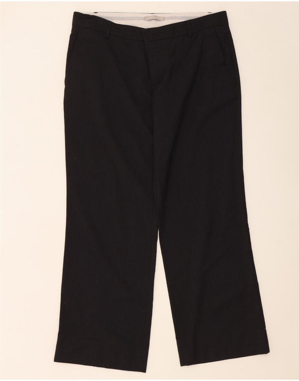 Stefanel Womens Straight Chino Trousers IT 46 Large W34 L29 Black